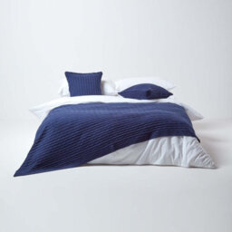 Homescapes Cotton Cable Knit Throw Navy Blue, 150 X 200 Cm - thumbnail 4