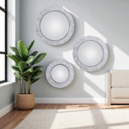 Set Of 3 Starburst Wall Mirrored Mirror Set