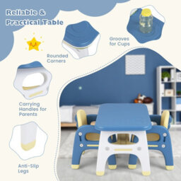 Gainoom 3 Pcs Kids Table And Chair Set Toddler Activity Writing Table Set Arts & Crafts - thumbnail 5