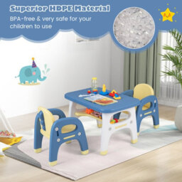 Gainoom 3 Pcs Kids Table And Chair Set Toddler Activity Writing Table Set Arts & Crafts - thumbnail 6