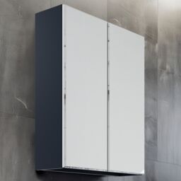 Lismore Matt Indigo Blue Wall-Mounted Double Bathroom Cabinet (H) 720mm (W) 600mm (D) 19Cm - thumbnail 2