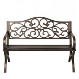 Levede Garden Bench,outdoor Bench,300Kg Metal,floral Pattern Bronze - thumbnail 3