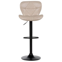 Beliani Set Of 2 Bar Chairs Valetta Faux Leather Swivel Light Beige - thumbnail 5