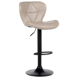 Beliani Set Of 2 Bar Chairs Valetta Faux Leather Swivel Light Beige - thumbnail 4