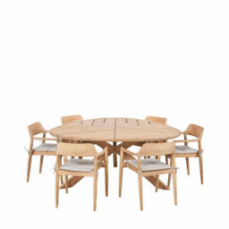 Pacific Lifestyle Reuleaux Teak Acacia Wood Outdoor 6 Seater Dining Set - thumbnail 3