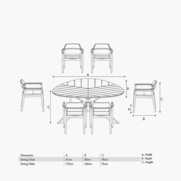 Pacific Lifestyle Reuleaux Teak Acacia Wood Outdoor 6 Seater Dining Set - thumbnail 2