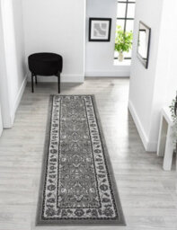 Obsidian Modern Low Pile Area Rug - Classical Traditional Design Grey 160Cm X 230Cm - thumbnail 6