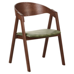 Beliani Set Of 2 Dining Chairs Yuba Wood Dark Green - thumbnail 4