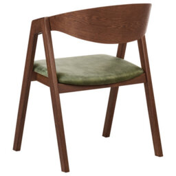 Beliani Set Of 2 Dining Chairs Yuba Wood Dark Green - thumbnail 6