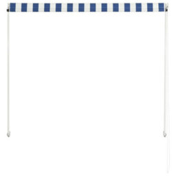 Walplus Retractable Awning Garden Sun Shade Canopy Gazebo For Back Door, Porch, Patio 100X150 Cm Blue And White - thumbnail 5