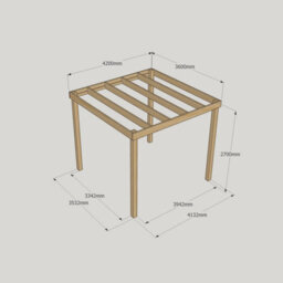 Rutland County Garden Furniture Box Pergola - Wood - L360 X W420 X H270 Cm - Light Green - thumbnail 5