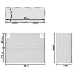 Berkfield Hanging Glass Cabinet Grey Sonoma 80X31X60 Cm Engineered Wood - thumbnail 9