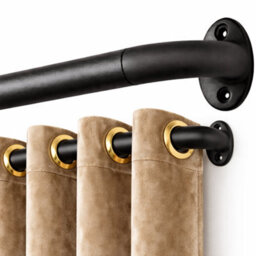 Shopnbits Blackout Extendable Metal Curtain Poles For Eyelet Curtains Adjustable Black  160-300Cm - thumbnail 2