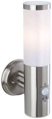 Luminosa Lighting Luminosa Plaza 1 Light Outdoor Wall Light Light, Pir Stainless Steel Ip44, E27