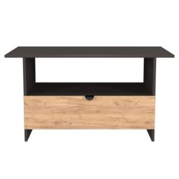 Varese Matt Graphite Oak Effect 1 Drawer Non-Extendable Coffee Table (H)495mm (W)930mm (D)530mm - thumbnail 2