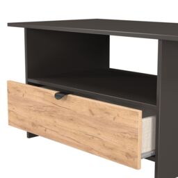 Varese Matt Graphite Oak Effect 1 Drawer Non-Extendable Coffee Table (H)495mm (W)930mm (D)530mm - thumbnail 4