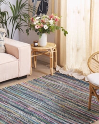 Beliani Rug Besni Blue 160 X 230 Cm Cotton - thumbnail 2