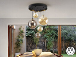 Luminosa Lighting Luminosa Dark Cluster Pendant Ceiling Light Black, Brass 5Xg9 400Lm - Uk Stock - thumbnail 1