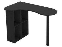 Urbn-Living Urbnliving 100Cm Length Black Wooden Computer Corner Desk Bookcase Storage Shelves Organizer Study Workstation - thumbnail 3