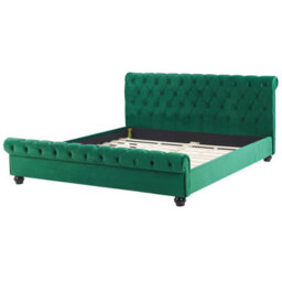 Beliani Bed Velvet Avallon 180 X 200 Cm (Eu Super King) Emerald Green - thumbnail 6