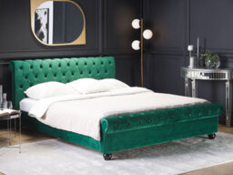 Beliani Bed Velvet Avallon 180 X 200 Cm (Eu Super King) Emerald Green - thumbnail 2