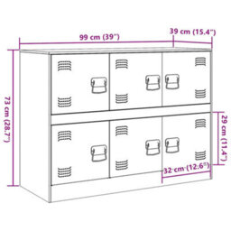 Vidaxl Sideboard Anthracite 99X39X73 Cm Steel - thumbnail 3