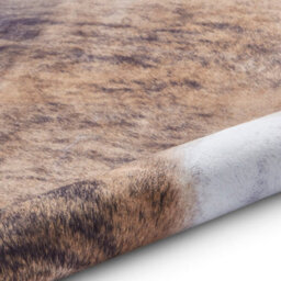Faux Cow Print Rug, Brown White Abstract Rug, 2mm Thick Animal Pattern Rug, Cowhide Rug For Bedroom-155Cm X 195Cm - thumbnail 5