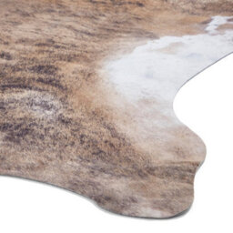 Faux Cow Print Rug, Brown White Abstract Rug, 2mm Thick Animal Pattern Rug, Cowhide Rug For Bedroom-155Cm X 195Cm - thumbnail 4