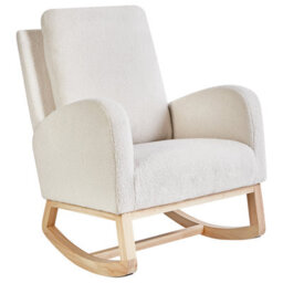 Beliani Rocking Chair Alsta Boucle Off-White - thumbnail 4