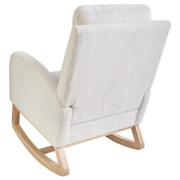 Beliani Rocking Chair Alsta Boucle Off-White - thumbnail 7