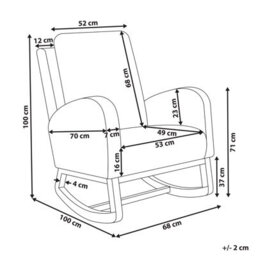 Beliani Rocking Chair Alsta Boucle Off-White - thumbnail 3
