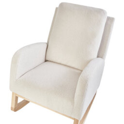 Beliani Rocking Chair Alsta Boucle Off-White - thumbnail 6