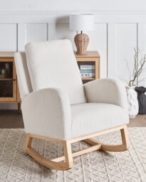 Beliani Rocking Chair Alsta Boucle Off-White - thumbnail 2