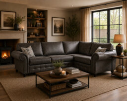 SC FURNITURE LIMITED Dark Grey Fabric Corner Sofa 2C1 Right Hand Facing Oldham - thumbnail 1