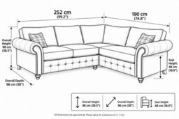 SC FURNITURE LIMITED Dark Grey Fabric Corner Sofa 2C1 Right Hand Facing Oldham - thumbnail 2
