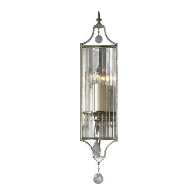 Elstead Gianna 1 Light Indoor Candle Wall Light Silver, E14 - image 1