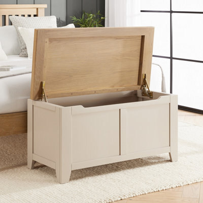 The Furniture Market Cheshire Dove Grey Painted Blanket Bedding Storage Box - image 1