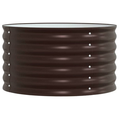 Berkfield Modern Garden Raised Bed Brown 80 X 80 X 44 Cm Steel