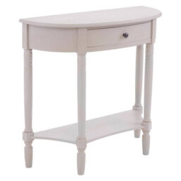 Orsina Grey Rounded Console Table For Hallway, Pine Wood Wood Table For Home And Office Décor - thumbnail 2