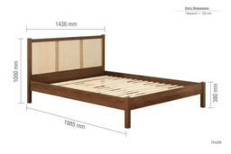 Double Rattan Bed Frame Walnut Birlea Croxley 4Ft6 Double 135Cm - thumbnail 6