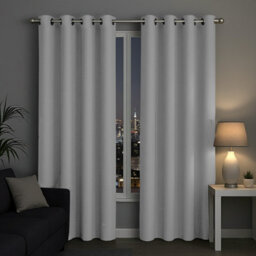Imperial Rooms Living Room Curtain Pair Thermal Ready Made Light Grey Blackout Eyelet Curtains