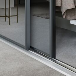 Spacepro Classic Panelled Mirrored Gloss Graphite 2 Door Sliding Wardrobe Door Kit (H)2220mm (W)1793mm - thumbnail 2
