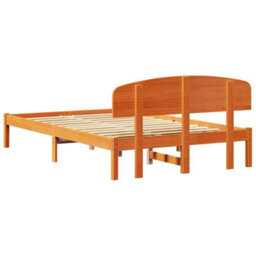 Berkfield Classic Bed Frame With Headboard Wax Brown 135X190 Cm Solid Wood Pine - thumbnail 7