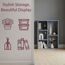 Lassic Vida Designs 5 Cube Storage Unit Shelving Bookcase Display Organiser - Modern Cube Shelf For Living Room, Bedroom, Office, Grey - thumbnail 6