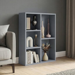 Lassic Vida Designs 5 Cube Storage Unit Shelving Bookcase Display Organiser - Modern Cube Shelf For Living Room, Bedroom, Office, Grey - thumbnail 2