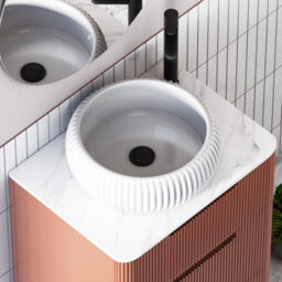 Royal Bathrooms Avenza 600mm Terracotta Clay Wall Hung Bathroom Countertop Vanity Unit 1 Drawer With Milan Basin - thumbnail 7