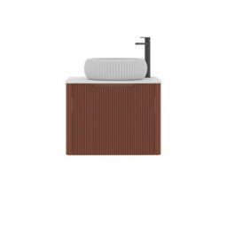 Royal Bathrooms Avenza 600mm Terracotta Clay Wall Hung Bathroom Countertop Vanity Unit 1 Drawer With Milan Basin - thumbnail 6
