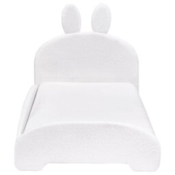 Wyld And Coco Cosynest Bunny Bouclé Upholstered Bed Frame 3Ft Eu Single Beige Off-White - thumbnail 6