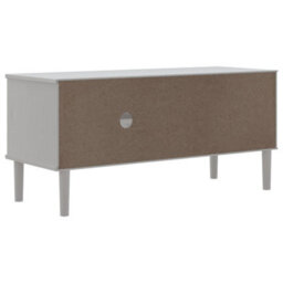 Walplus Tv Cabinet Senja Rattan Look White 106X40X49Cm Solid Wood Pine - thumbnail 8
