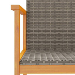 Berkfield Garden Chairs 2 Pcs Grey Poly Rattan&solid Wood - thumbnail 8